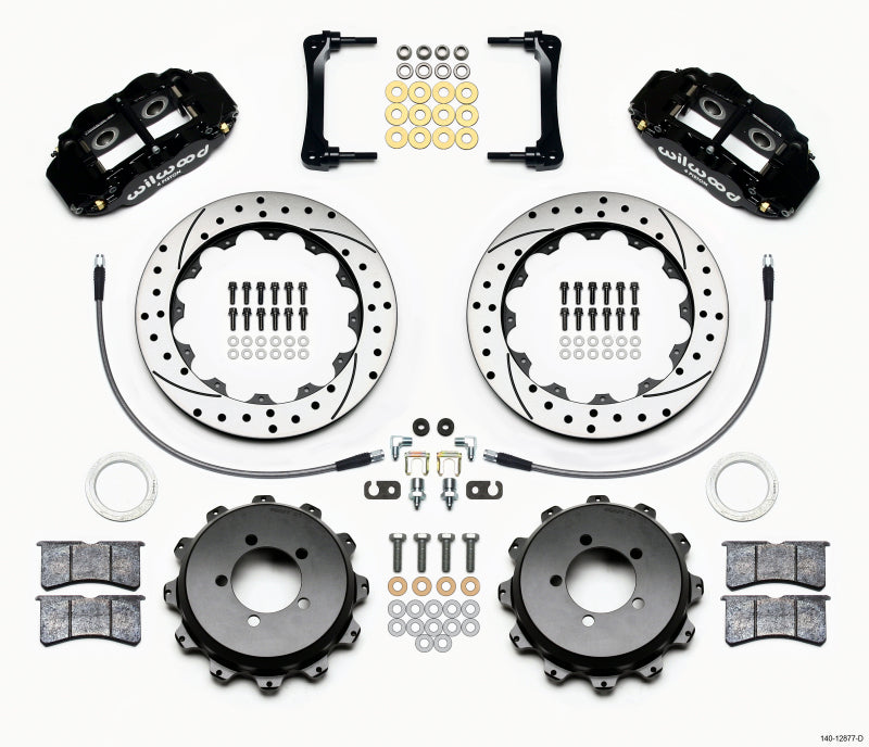 Wilwood Narrow Superlite 4R Rear Kit 12.88in Drilled 2008-2012 Subaru WRX w/Lines Big Brake Kits Wilwood