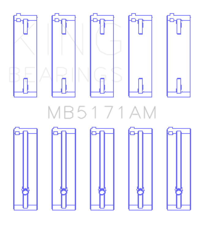 King Engine Bearings Mazda FS-DE L4/FP L4/FS L4 DOHC 16 Valve Main Bearing Set - Size STD Bearings King Engine Bearings