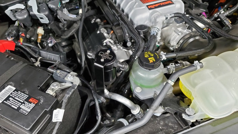 J&L 23-25 Ford F-150 Raptor R Oil Separator 3.0 Passenger Side - Black Anodized Oil Separators J&L