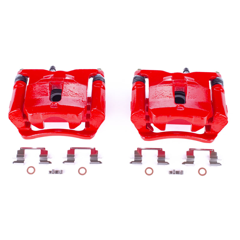Power Stop 15-17 Chevrolet Colorado Rear Red Calipers w/Brackets - Pair Brake Calipers - Perf PowerStop