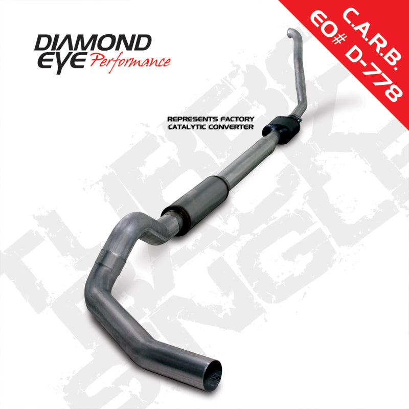 Diamond Eye KIT 5in TB SGL SS: 94-97 FORD 7.3L F250/F350 PWRSTROKE NFS W/ CARB EQUIV STDS Turbo Back Diamond Eye Performance