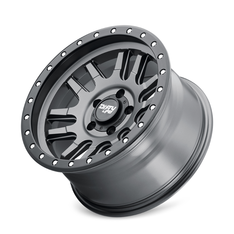 Dirty Life 9309 Canyon Pro 17x9/5x127 BP/-38mm Offset/71.5mm Hub Satin Graphite Wheel - Beadlock Wheels - Cast Dirty Life