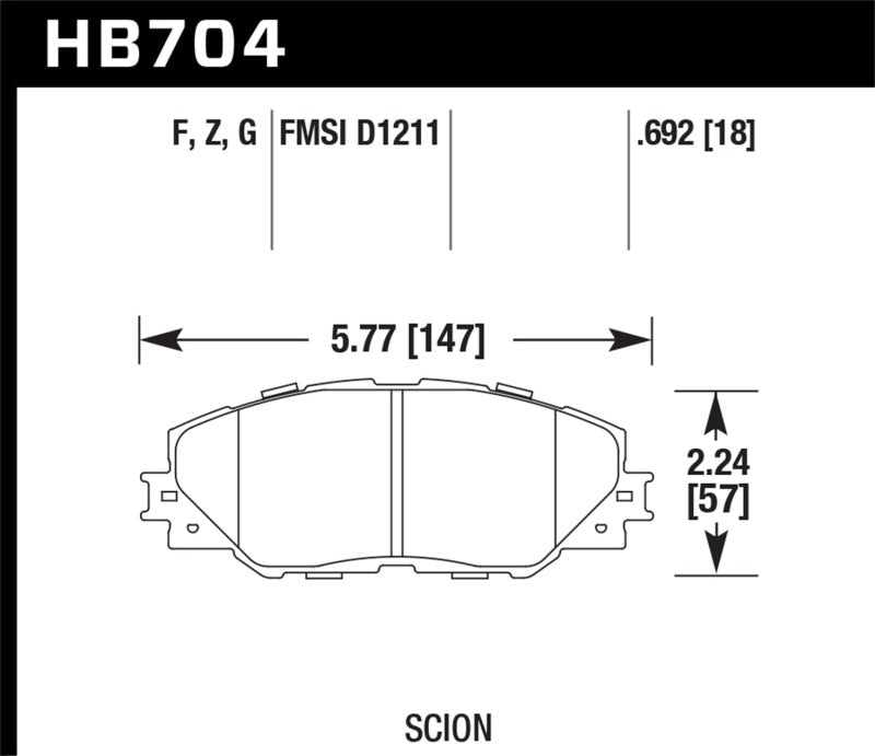 Hawk 06-16 Toyota RAV4 HPS 5.0 Front Brake Pads Brake Pads - Performance Hawk Performance