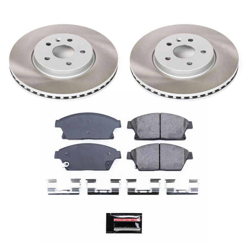 Power Stop 13-17 Buick Encore Front Semi-Coated Rotor Kit Brake Kits - Performance Blank PowerStop