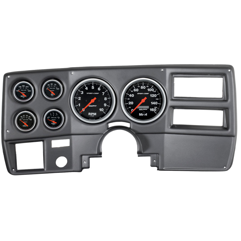 Autometer Sport-Comp 73-83 Chevy Truck/ Suburban Dash Kit 6pc Tach / MPH / Fuel / Oil / WTMP / Volt Gauges AutoMeter
