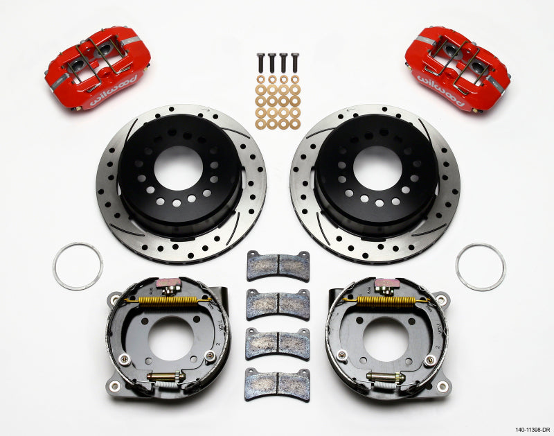 Wilwood Dynapro Low-Profile 11.00in P-Brake Kit Drill-Red Chevy 12 Bolt 2.75in Off w/ C-Clips Big Brake Kits Wilwood