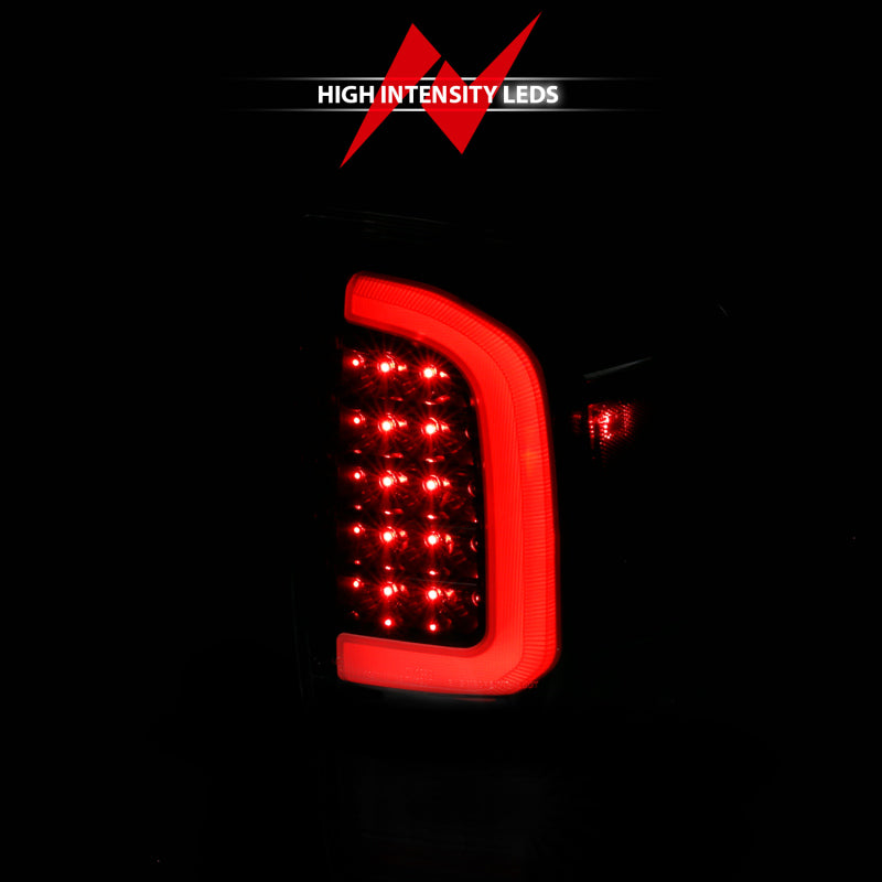 ANZO 16-21 Toyota Tacoma LED Tail Lights - w/ Light Bar Sequential Black Housing & Clear Lens Tail Lights ANZO