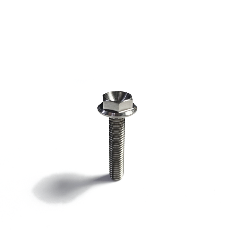 Ticon Industries Titanium Bolt Flanged M5x15x.8TP 8mm 6pt Head Drilled Hardware - Singles Ticon