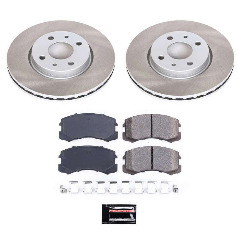 Power Stop 02-07 Mitsubishi Lancer Front Semi-Coated Rotor Kit Brake Kits - Performance Blank PowerStop