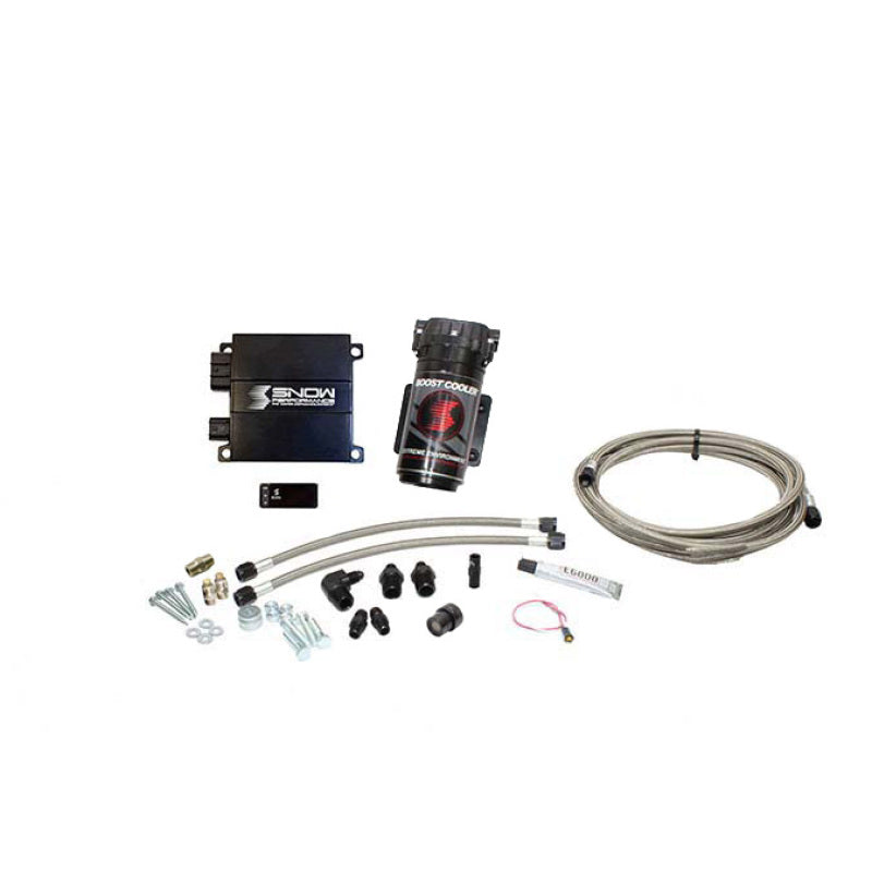 Snow Performance Stg 2 Boost Cooler Prog. Engine Mount Water Inj. Kit (SS Braided Line/4AN) w/o Tank Water Meth Kits Snow Performance
