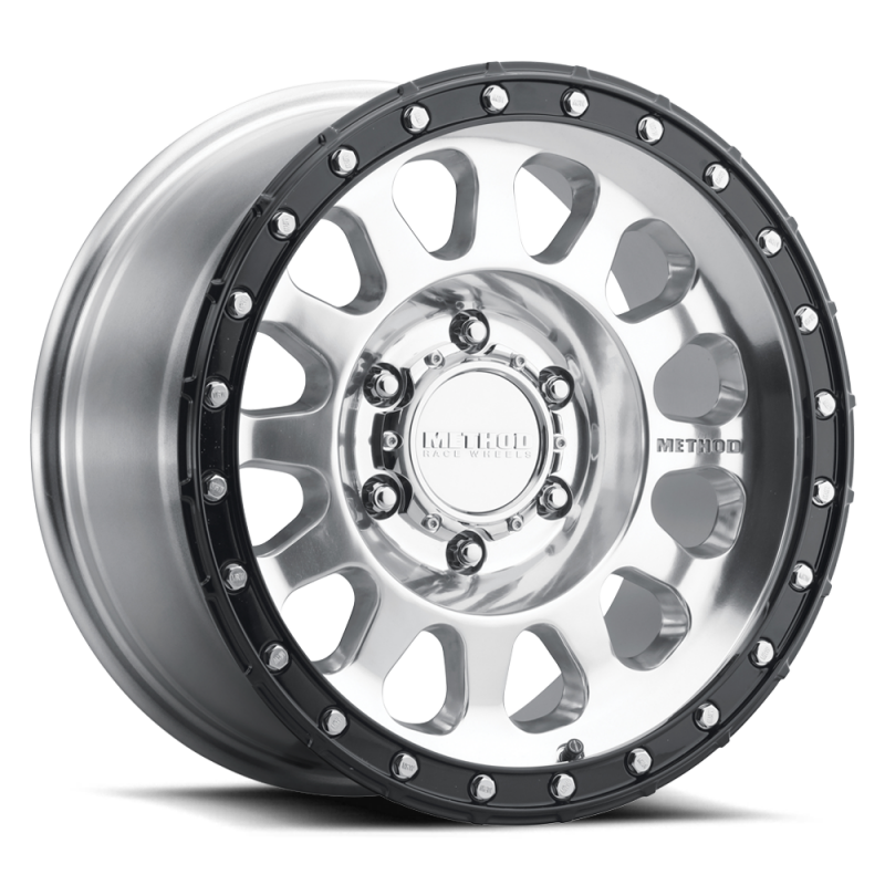 Method MR315 17x8.5 0mm Offset 6x135 87mm CB Polished Wheel - Gloss Black Lip Wheels - Cast Method Wheels