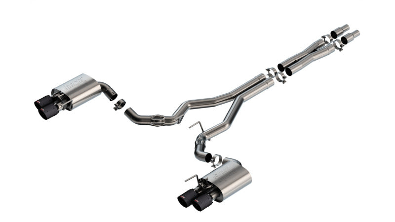 Borla 2024 Ford Mustang GT 5.0L V8 w/ Active Exhaust ATAK Cat-Back Exhaust System - Carbon Fiber Catback Borla