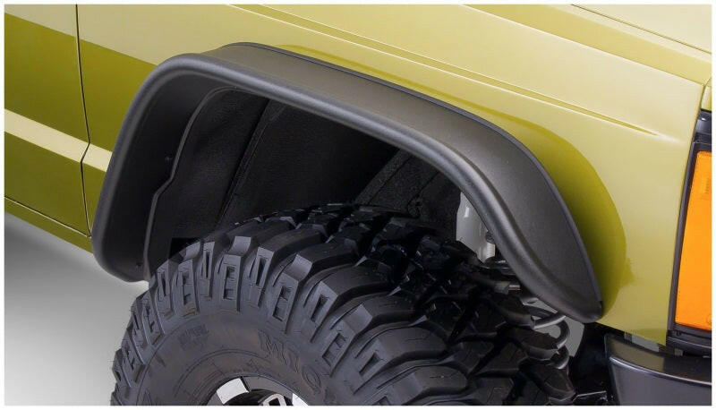 Bushwacker 84-01 Jeep Cherokee Flat Style Flares 2pc - Black Fender Flares Bushwacker
