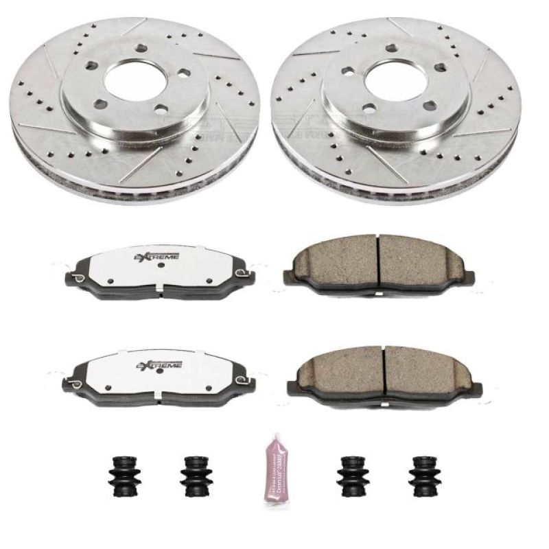 Power Stop 05-10 Ford Mustang Front Z26 Street Warrior Brake Kit Brake Kits - Performance D&S PowerStop