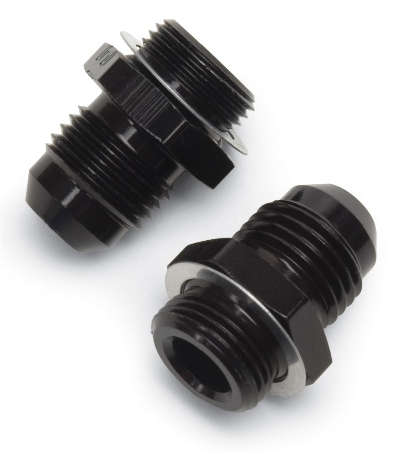Russell Performance -6 AN Carb Adapter Fittings (2 pcs.) Black Fittings Russell
