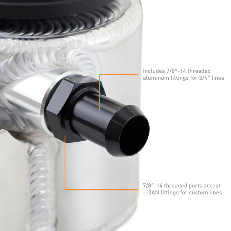 Mishimoto Universal Aluminum Coolant Expansion Tank - Brushed Coolant Reservoirs Mishimoto