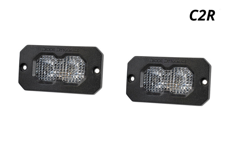 Diode Dynamics C2R White Flood Flush Mount LED Pod (Pair) Light Accessories and Wiring Diode Dynamics
