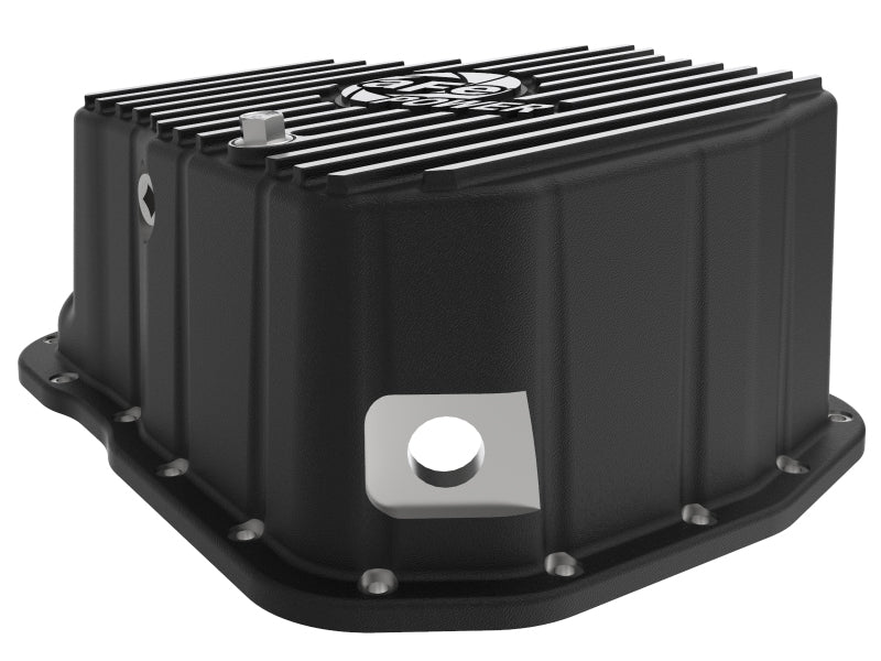 aFe POWER GM Diesel Trucks 01-10 V8-6.6L (td) Pro Series Engine Oil Pan Black w/ Machined Fins Diff Covers aFe