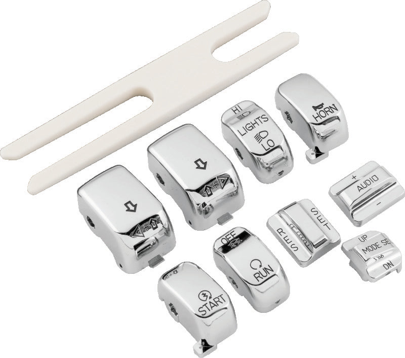 Bikers Choice 96-16 FLHT FLHR 06-16 FLHX Chrome Switch Cap Kit Replaces H-D 71816-09 Handlebars Bikers Choice