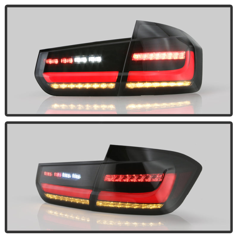 Spyder BMW 3 Series F30 2012-2018 Full LED Tail Lights (ALT-YD-BMWF3012-SEQ-BSM) - Black Smoke Tail Lights SPYDER