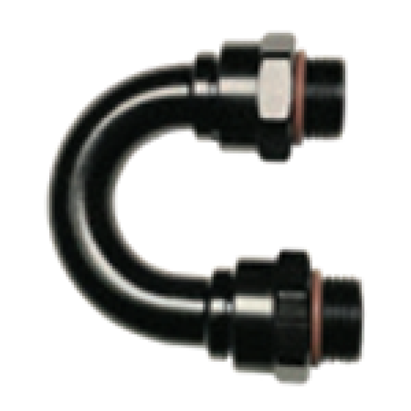 Fragola -8AN (3/4-16) 180 Degree ORB Adapter Black Fittings Fragola