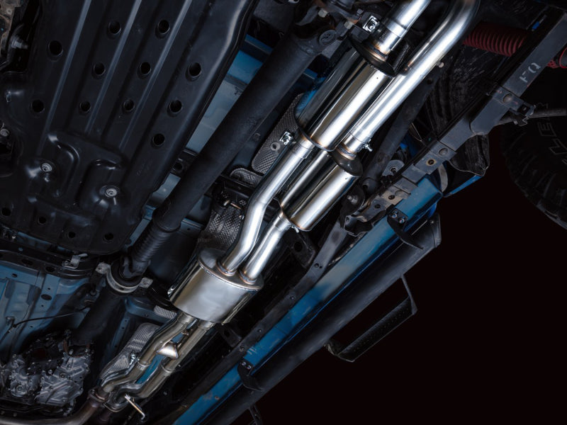 AWE 16-22 Toyota Tacoma 0FG Catback Exhaust w/ BashGuard - Dual Diamond Black Tips Catback AWE Tuning