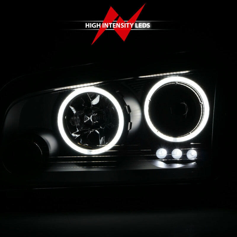 ANZO 2006-2010 Dodge Charger Projector Headlights w/ Halo Chrome (CCFL) Headlights ANZO