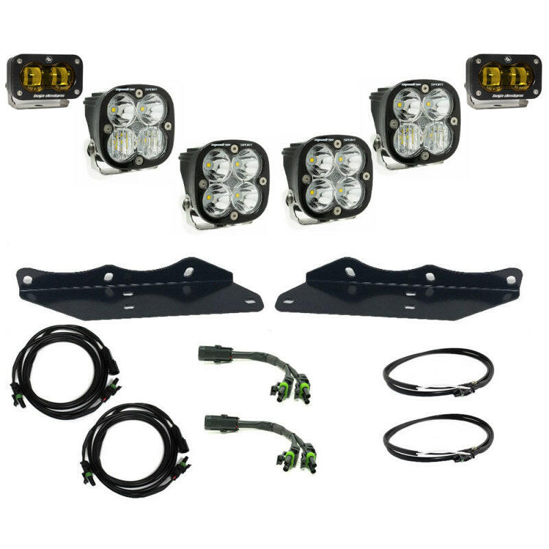 Baja Designs 17-20 Ford F-150 Raptor S2 SAE Sportsmen Fog Pocket Kit - Amber Light Bars & Cubes Baja Designs