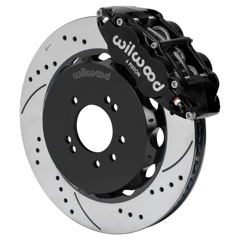 Wilwood 95-98 Nissan Skyline Superlite 6R Front BBK w/ 14.00in D/S Rotors & Flexlines - Black Big Brake Kits Wilwood