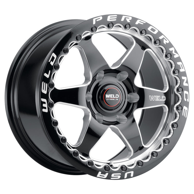 Weld S904 15x12 Ventura Beadlock 5x114.3 ET28 BS7.6 Gloss BLK MIL DIA 78.1 Wheels - Cast Weld