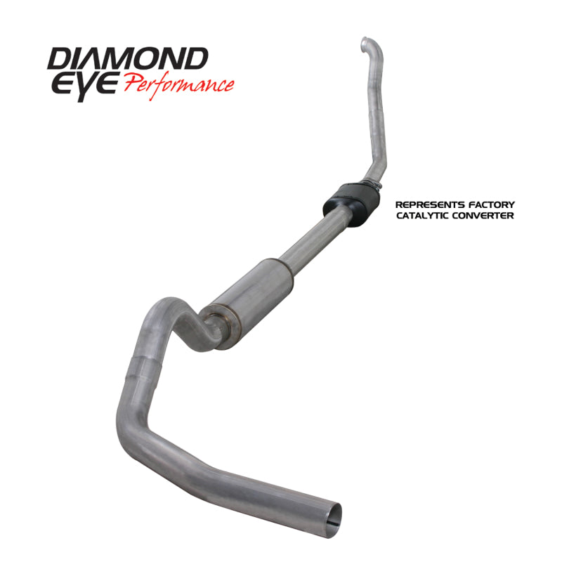 Diamond Eye KIT 4in Turbo Back Single AL: 94-97 FORD 7.3L F250/F350 PWRSTROKE NFS W/ CARB EQUIV STDS Catback Diamond Eye Performance