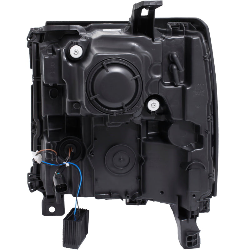 ANZO 16+ Chevy Silverado 1500 Projector Headlights Plank Style Chrome w/Amber/Sequential Turn Signal Headlights ANZO