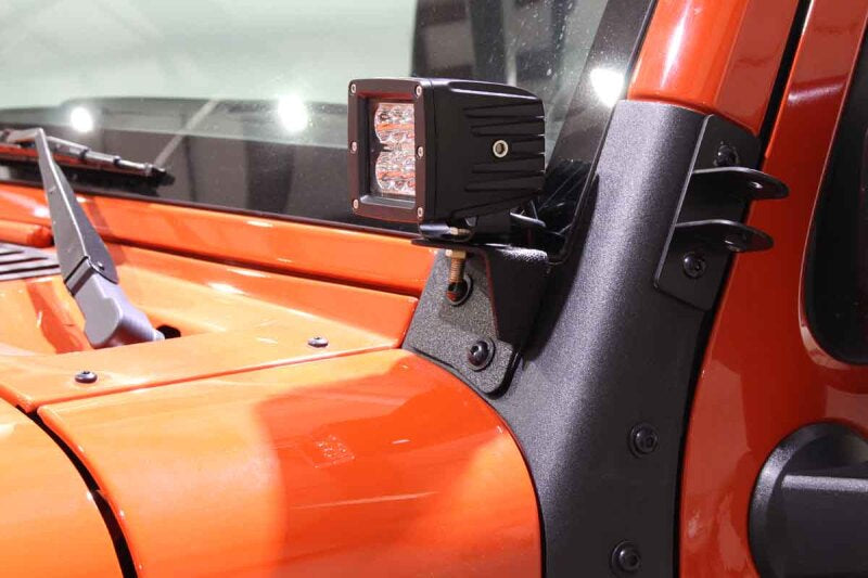 Fishbone Offroad 07-18 Jeep Wrangler JK Windshield Light Bracket Light Mounts Fishbone Offroad