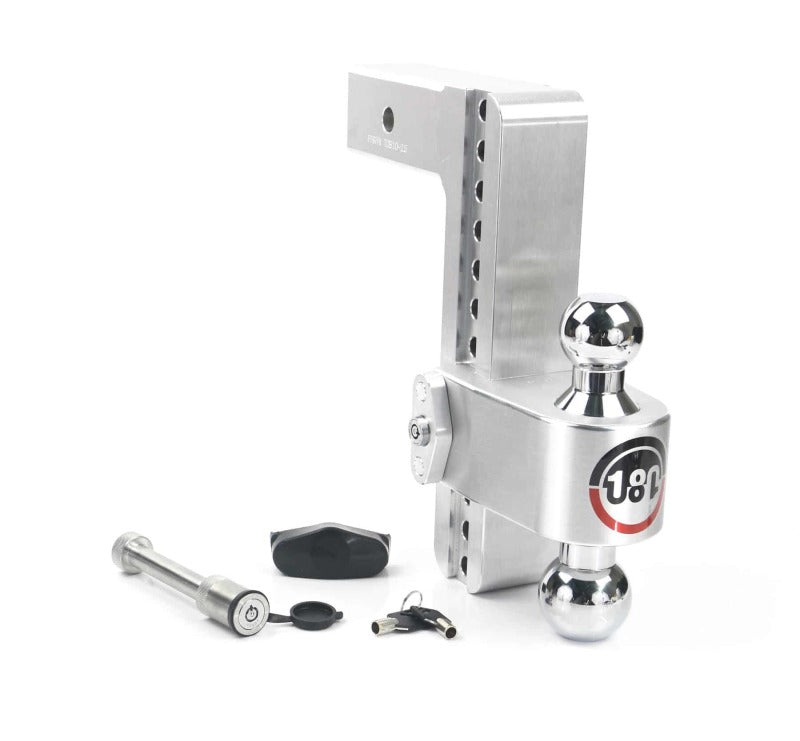Weigh Safe 180 Hitch 10in Drop Hitch & 2.5in Shank (10K/18.5K GTWR) w/WS05 - Aluminum Hitch Ball Mounts Weigh Safe