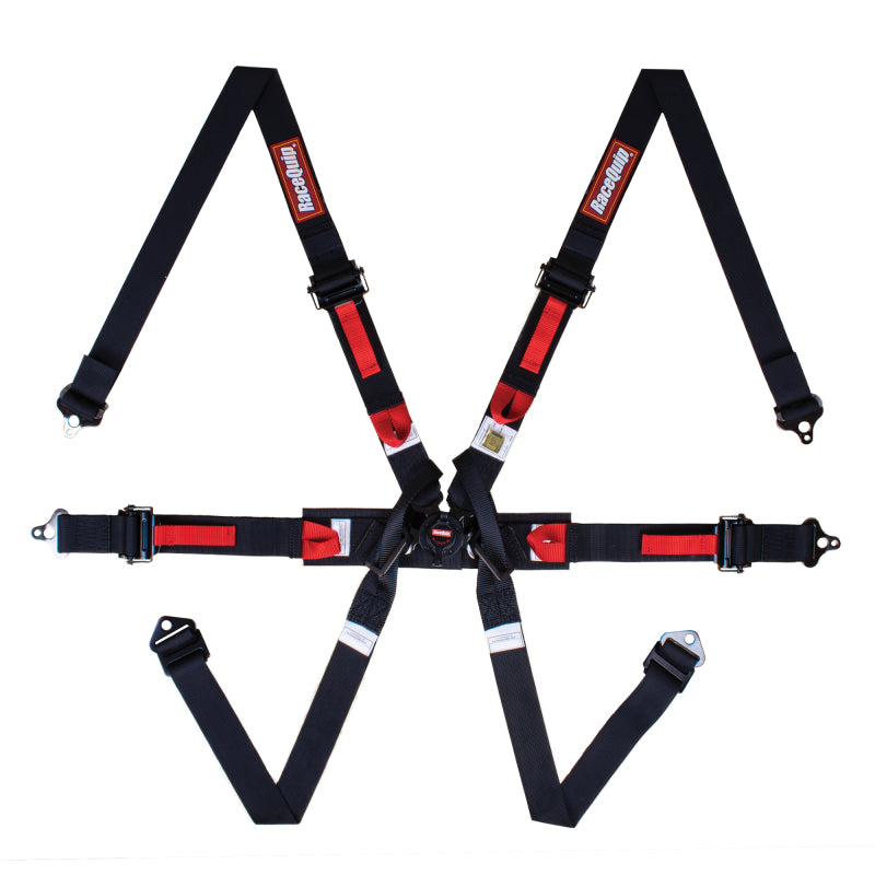 RaceQuip Black FIA 6pt Pull Up Lap FHR Formula Sub Seat Belts & Harnesses Racequip