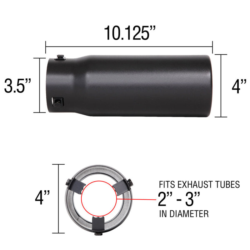 Spectre Exhaust Tip 4in. Resonated - Black Tips Spectre