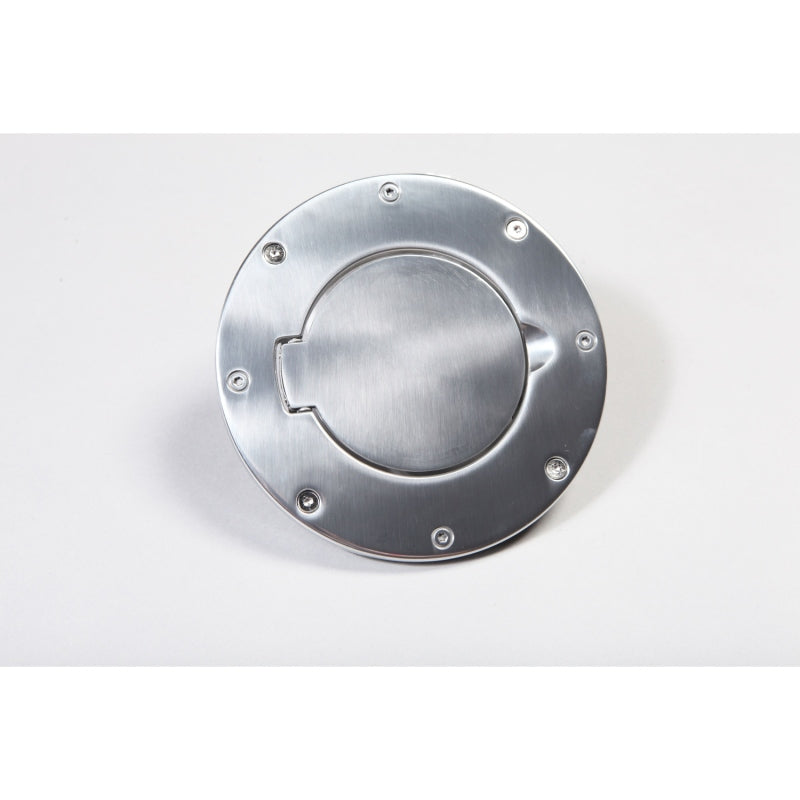 Rugged Ridge Non-Locking Gas Cap Door Polished Alum 97-06 Wrang Fuel Caps Rugged Ridge