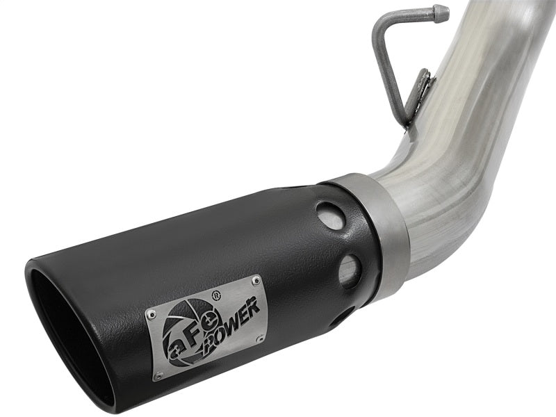 aFe ATLAS 4in DPF-Back Alum Steel Exhaust System w/Dual Exit Black Tip 2017 GM Duramax 6.6L (td) DPF Back aFe