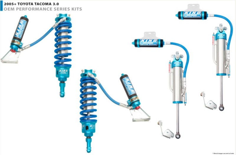 King Shocks 2005+ Toyota Tacoma (6 Lug) Front Stg 3 Kit 3.0 Dia Res Coilover w/Adj/Int Bypass (Pair) Coilovers King Shocks