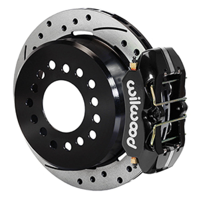 Wilwood Dynapro 12 Bolt Low-Pro Rear Kit w/ E-Brake 11in Drilled & slotted / 2.75-2.81in off - Black Big Brake Kits Wilwood