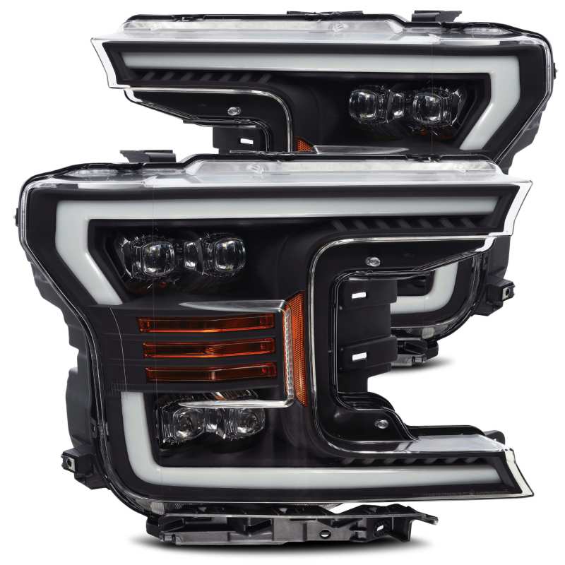 AlphaRex 18-19 Ford F-150 NOVA LED Proj Headlights Plank Style Matte Black w/Activ Light/Seq Signal Headlights AlphaRex