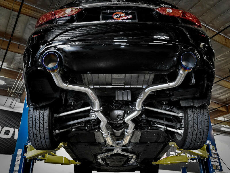 aFe Takeda 2.5in 304 SS Cat-Back Exhaust System w/ Blue Flame Tips 16-18 Infiniti Q50 V6-3.0L (tt) Catback aFe
