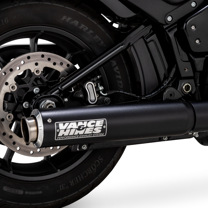 Vance & Hines 2025 Narrow Tire Softail Supersport Slip-On - Black Powersports Exhausts Vance and Hines