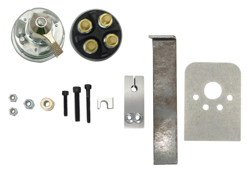 Moroso Battery & Alternator Disconnect Switch Mounting Kit w/Switch - Morse Cable Brackets Moroso