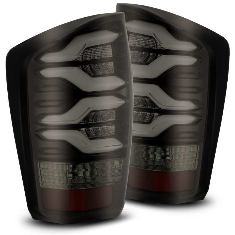 AlphaRex 16-21 Toyota Tacoma LUXX LED Taillights Blk/Red w/Activ Light/Seq Signal Tail Lights AlphaRex