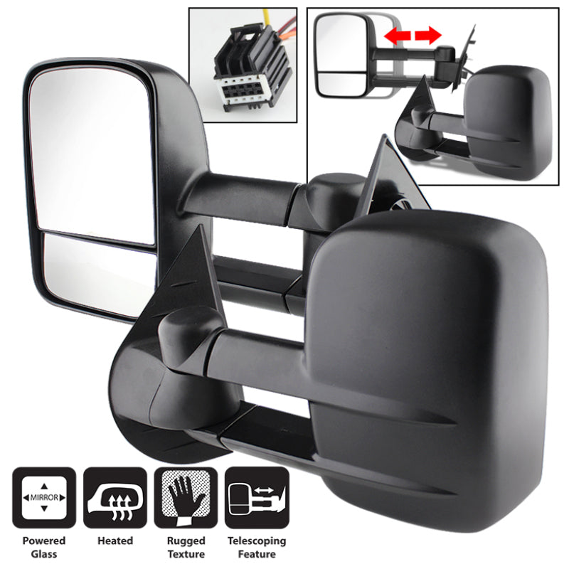 xTune Chevy Silverado 07-12 L&R Manual Extendable Power Heated Adjust Mirror MIR-CSIL07-PW-SET Side Mirrors SPYDER