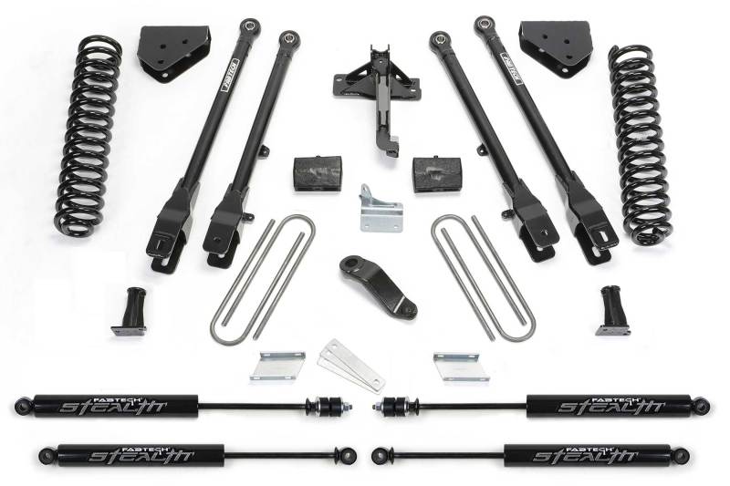 Fabtech 11-13 Ford F450/550 4WD 10 Lug 6in 4Link Sys w/Coils & Stealth Lift Kits Fabtech