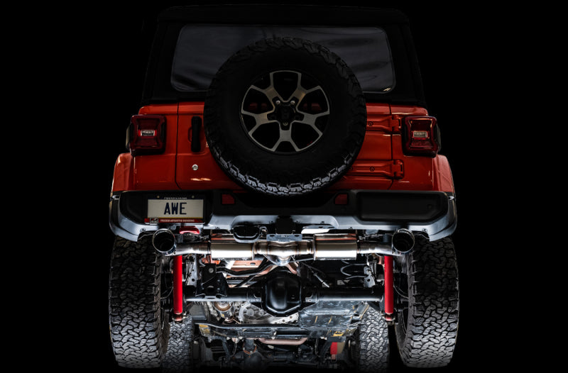 AWE Tuning 2018+ Jeep Wrangler JL/JLU Tread Edition Axle-Back Dual Exhaust - Diamond Black Tips Catback AWE Tuning