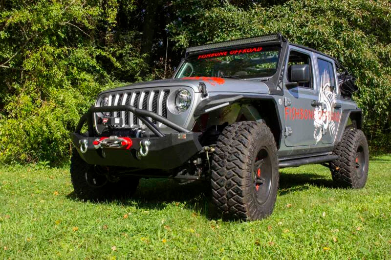 Fishbone Offroad 2018+ Jeep Wrangler JL Mid-Width Winch Front Bumper Bumpers - Steel Fishbone Offroad