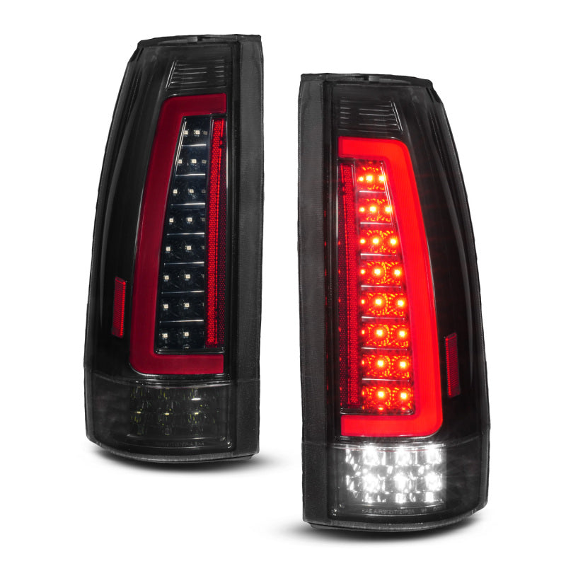 ANZO 88-99 Chevy/GMC C/K1500/2500/3500 Full LED Light Tube Taillights Black Housing Smoke Lens Tail Lights ANZO